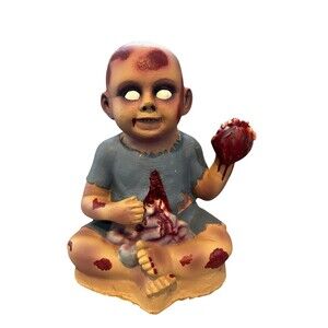 Zombie Hard Foam Baby Holding Heart Halloween Spooky Gross No Movement